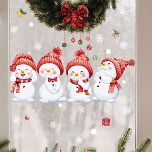 Adhesivo Electrostático para Ventana con Diseño de Muñeco de Nieve de Dibujos Animados, Multiexpresión, Impresión a Doble Cara - Product Image 3
