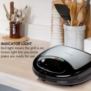 Gaufrier électrique mini personnalisé 750W avec thermostat automatique, surface antiadhésive, 6 fonctions en 1 pour usage domestique - Product Image 3