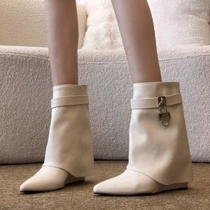 Botas de Tacón de Cuña Elegantes y Delicadas al Estilo Francés para Mujer, Botines de Moda con Punta en Pico y Ajuste Delgado, un Calzado de Moda Exclusivo. - Product Image 5