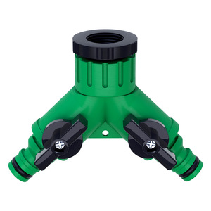 Raccord de tuyau d'eau en plastique de type Y avec valve, fileté 20/25 mm, raccord rapide pour tuyau d'arrosage - Product Image 4