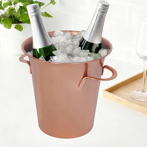 Mantiene las Bebidas Frías por Más Tiempo, Cubo de Hielo para Champán de Acero Inoxidable, Color Oro Rosa, Cubo de Doble Uso para Vino y Cerveza para Cenas - Product Image 1