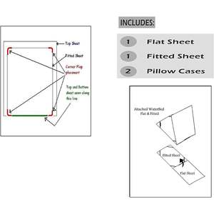 ชุดผ้าปูที่นอน Bsc Collection ขนาดคิงไซส์/คิงไซส์แคลิฟอร์เนีย 800 เส้นด้าย 100% ผ้าฝ้าย 4 ชิ้น ขอบลึก ระบายอากาศได้ดี - Product Image 2