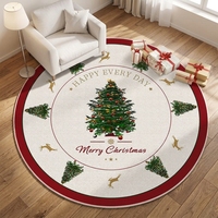 Tapis rond de Noël, motif sapin de Noël, flocon de neige, plaid, tapis décoratif antidérapant pour la maison, le salon, la décoration de Noël