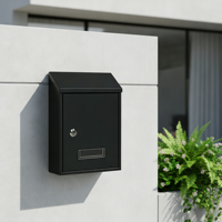 Boîte aux lettres murale compacte, résistante aux intempéries, en métal galvanisé, durable, pour l'extérieur