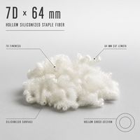 Fibre de rembourrage pour couette et oreiller RPET 7D, fibre de polyester creuse siliconée blanche ondulée, recyclable, matière première pour intérieur de voiture