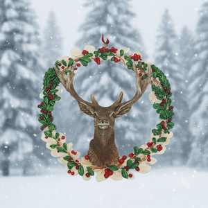 Anpassen Gussharz Nizza Kranz Buck Deer Hängende Weihnachts baum Ornament Handgemalte Wildtier Handwerk DIY dekorative Kugel - Product Image 4