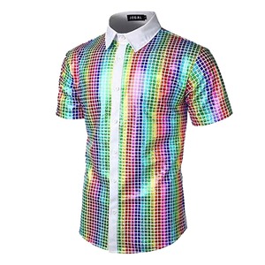 Chemise de fête disco à manches courtes pour <span class=keywords><strong>homme</strong></span>, tendance 2026, YTHC-029 - Product Image 3