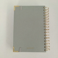 Carnet à spirales à couverture rigide en tissu de taille personnalisable avec bande élastique, pages intérieures imprimées