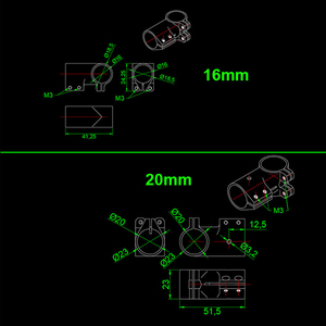 RJXHOBBY RJX 16/18/20/25mm Conector de Marco Metálico de Aluminio en T para Tren de Aterrizaje, Piezas para Drones de Protección de Cultivos - Product Image 6
