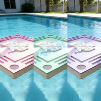 Tapis flottant imperméable personnalisé avec impression de logo pour Mahjong et Rummy, motif flamant rose, table de Mahjong américaine carrée
