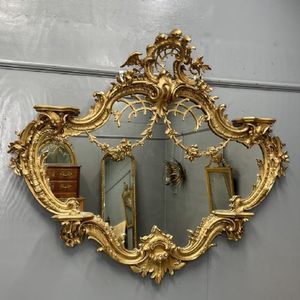 Wholesale <strong>Rococo</strong> Ornate Gold Wall <strong>Mirror</strong>, Antique Carved Decorative <strong>Mirror</strong> with Shelves for Home Hotel Bulk Orders - Product Image 1