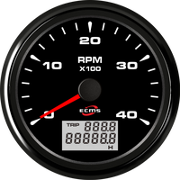 Blanc 85mm 4K Rev Compteur Jauge 12v Pulse Engine RPM Meter Marine pour Auto Meter pour Tachymètre Mesure