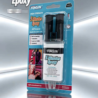 Adhésif époxy AB transparent 5 minutes, 24 ml, liquide, durcissement rapide, haute résistance, facile à utiliser, largement applicable à divers matériaux.