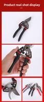 Zware snoeischaar voor tuinieren, fruitbomen snoeien, bloemstukken & takken knippen - V3 Model Rood/Zwart/Grijs