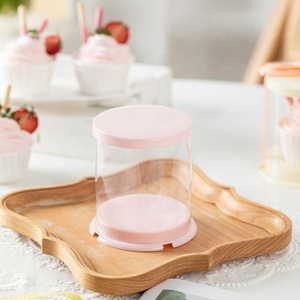 Trong suốt 2 "vòng mousse bánh tráng miệng hộp nhỏ dùng một lần pháp bánh bao bì cho bánh hiển thị - Product Image 5