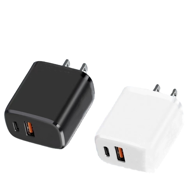 USB-C 20W PD Fast Charge Wall Charger Mobile Phones Smart Electric Charging Block US/UK/EU Plug Type C Dual Port Wall Charger
