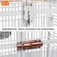 Volière de luxe moderne à grande capacité avec dessus amovible, sur support métallique à roulettes, tiroir de rangement et accessoires d'escalade pour perroquets moyens