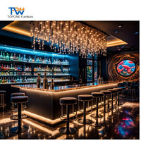 Comptoir lumineux LED moderne sur mesure et armoire à vin pour restaurant et boîte de nuit