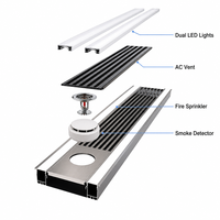Rail de service de plafond intégré MEP avec double fente pour éclairage, diffuseur CVC, sprinkler anti-incendie et détecteur de fumée, profilé en aluminium