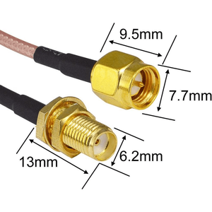 สายเคเบิลโคแอกเชียล RG316 พร้อมขั้วต่อ SMA-Male และ SMA-Female สำหรับอุปกรณ์ SDR กล้องโดรน FPV เราเตอร์ 4G LTE - Product Image 5
