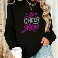 Strass thermocollants personnalisés pour vêtements et t-shirts, motif « Cheer Mom »