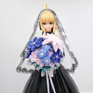 Fate stay Night 10周年記念ロイヤルウェディングドレスVer。セイバーセクシーガール日本ユニセックスPVCアクションフィギュアおもちゃ25cm