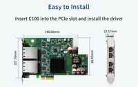 Carte réseau Ethernet 4 ports PoE/PoE+ 10/100/1000 Mb pour vision industrielle avec capture de cadre, intégrée Intel I210, filaire, en stock