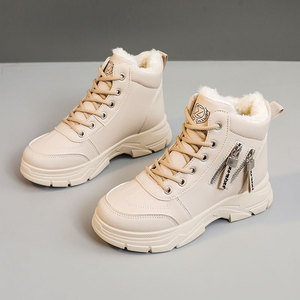 Zapatos de Invierno 2026 al por Mayor, de Algodón con Forro de Felpa, Tacón Plano, Tipo Botín, Impermeables, con Cierre de Cordones - Product Image 2