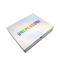 Boîte magnétique holographique avec gaufrage, lamination mate, papier artistique, emballage de luxe pour accessoires électroniques, articles de marque haut de gamme