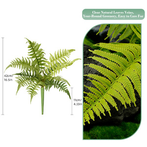 Foglie di <span class=keywords><strong>Felce</strong></span> Artificiali, Steli Verdi Finti, Fogliame Realistico, Piante in Plastica per Decorazione Casa, Ufficio e Giardino, Vendita all'Ingrosso - Product Image 2