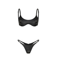 Traje de Baño Bikini TW 2026 de Nuevo Diseño, Sólido, con Cuello en U, Cintura Baja, para Bustos Pequeños, Sexy, de Dos Piezas, Conjunto de Bikini con Tanga para Mujer