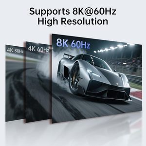 Divisor HDTV Biaze 8K 1 a 2, Compatible con 4K120Hz <span class=keywords><strong>HDR</strong></span> Dolby/DTS EDID HDCP 2.3 PS5 Xbox NVIDIA, Extracción de Audio de 3.5mm, Alimentación Tipo-C - Product Image 3