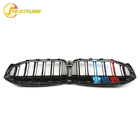 Calandre avant en fibre de carbone à trois bandes de style M avec aérations de pare-chocs pour BMW Série 3 G20 G21 2019+