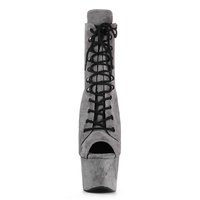 Bottines personnalisées en similicuir suédé PU à talon haut de 17 cm, bout ouvert, plateforme fine, imperméables, pour studios de danse, séances photo, soirées