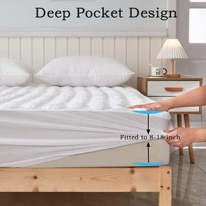 Funda de colchón acolchada de bolsillo profundo de hasta 21 "de sábana ajustable <span class=keywords><strong>impermeable</strong></span> silenciosa - Product Image 3