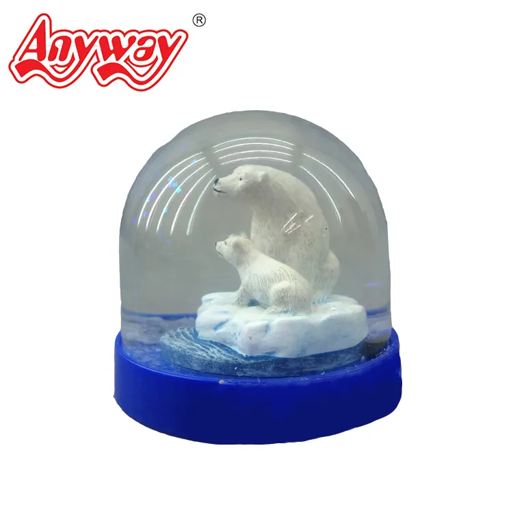 Premium Quality Customized Snow Globe Resin Polar Bear Water Snow Ball For Souvenir Promotion Gifts