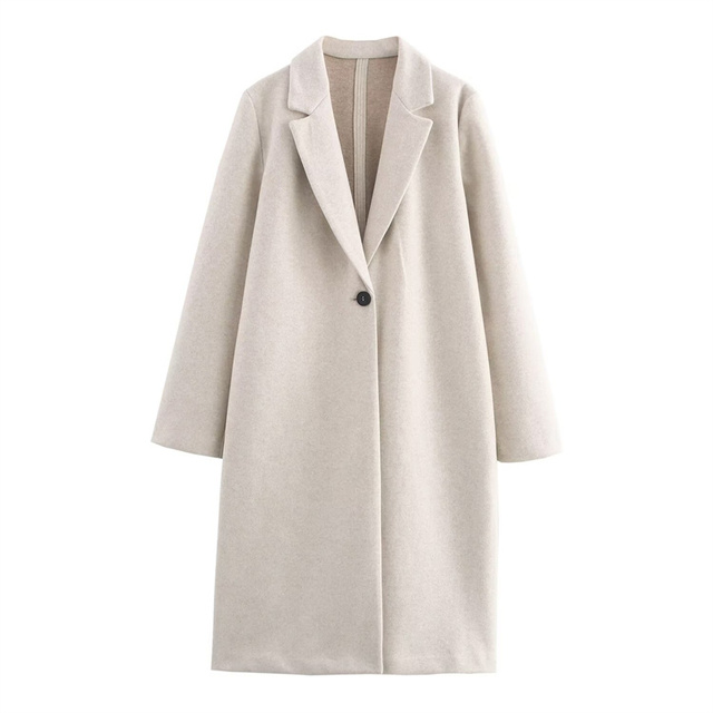 Vintage Women's Classic Fashion Coat Single Breasted Button Decoration Soft Long Sleeve Lapel Casual Jacket