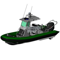 Bateau semi-rigide gonflable à coque en aluminium à grande vitesse 680 pour les opérations de sauvetage gouvernementales et les navires maritimes