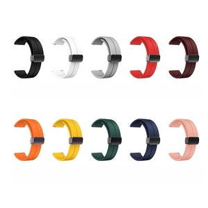 Tali jam tangan pintar karet gesper magnetik 20mm 22mm LOGO kustom tali jam tangan silikon lembut - Product Image 2