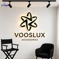 Enseigne LED 3D personnalisée en acier inoxydable rétroéclairée avec transformateur pour maison, bureau, centre commercial, magasin, salon de beauté, spa, hôtel, bâtiments commerciaux, télécommande