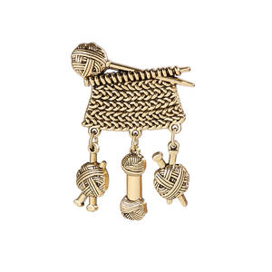 Broche Retro de Lana Tejida, Accesorio de Ropa, para Jeans, Traje con Cintura Ajustada, Insignia Metálica Decorativa - Product Image 5