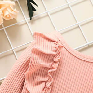 Conjunto de Ropa para Bebé en Oferta, Estilo Casual, Color Rosa Claro, con Pantalones Florales - Product Image 3