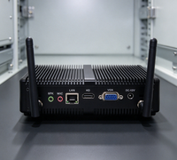 Mini PC sans ventilateur en alliage d'aluminium I3-4010Y, compatible Windows et Linux, support VESA, HD VGA, Gigabit LAN, ordinateur de bureau professionnel