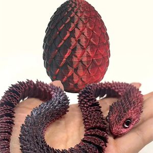 Figurine anti-stress articulée en forme d'œuf de serpent imprimée en 3D, cadeau décoratif coloré, jouet créatif et tendance - Product Image 5