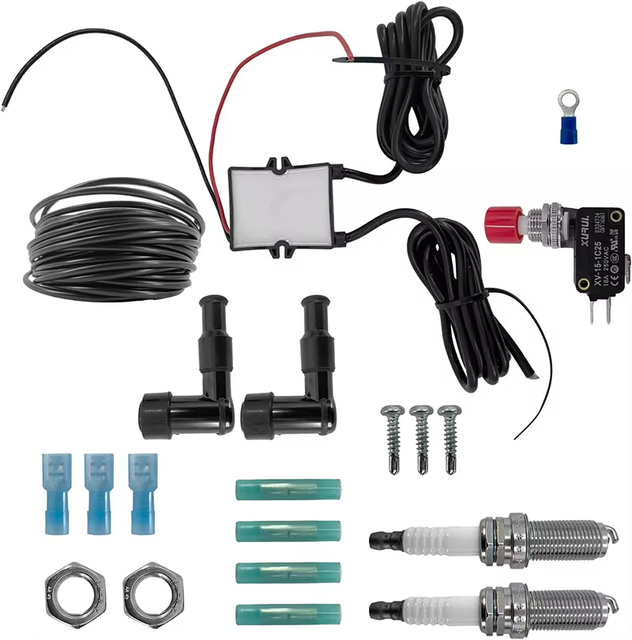 Universal Motors Fire Burner Afterburner Double Exhaust Ignition Transformer 12V Copper Wire for Car Flamethrower Kit