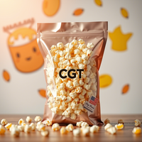 Vente en gros de sachets debout recyclables refermables en PE-BD personnalisables Sac en plastique zip-lock pour pop-corn biscuit biscuit bonbon saccadé