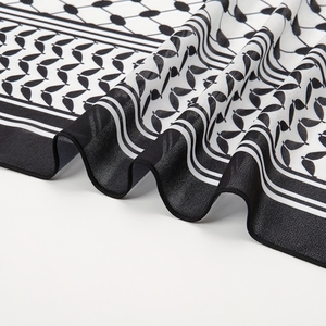 <span class=keywords><strong>JYL</strong></span> Hijab en mousseline imprimé Palestine, foulard islamique de qualité supérieure pour femmes musulmanes, style Dubaï, logo Keffiyel - Product Image 6