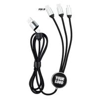 Nouveau design, prix d'usine, câble USB tressé en nylon pour téléphone portable, LED, charge rapide, multifonction, 3-en-2