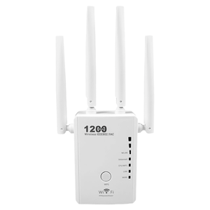 Répéteur <span class=keywords><strong>WiFi</strong></span> <span class=keywords><strong>avec</strong></span> extension de <span class=keywords><strong>port</strong></span>ée réseau longue distance 1200 Mbps, répéteur <span class=keywords><strong>WiFi</strong></span> 5 sans fil <span class=keywords><strong>avec</strong></span> deux ports <span class=keywords><strong>Ethernet</strong></span> 100M - Product Image 4