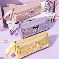 Trousse à crayons Panda grande capacité, pochette de papeterie, fournitures scolaires de dessin animé pour enfants